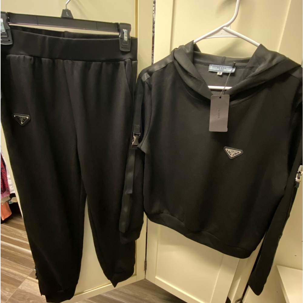 Prada Luxury Black Jogging Suit New With Tag Pants don’t have a tag Never worn.
